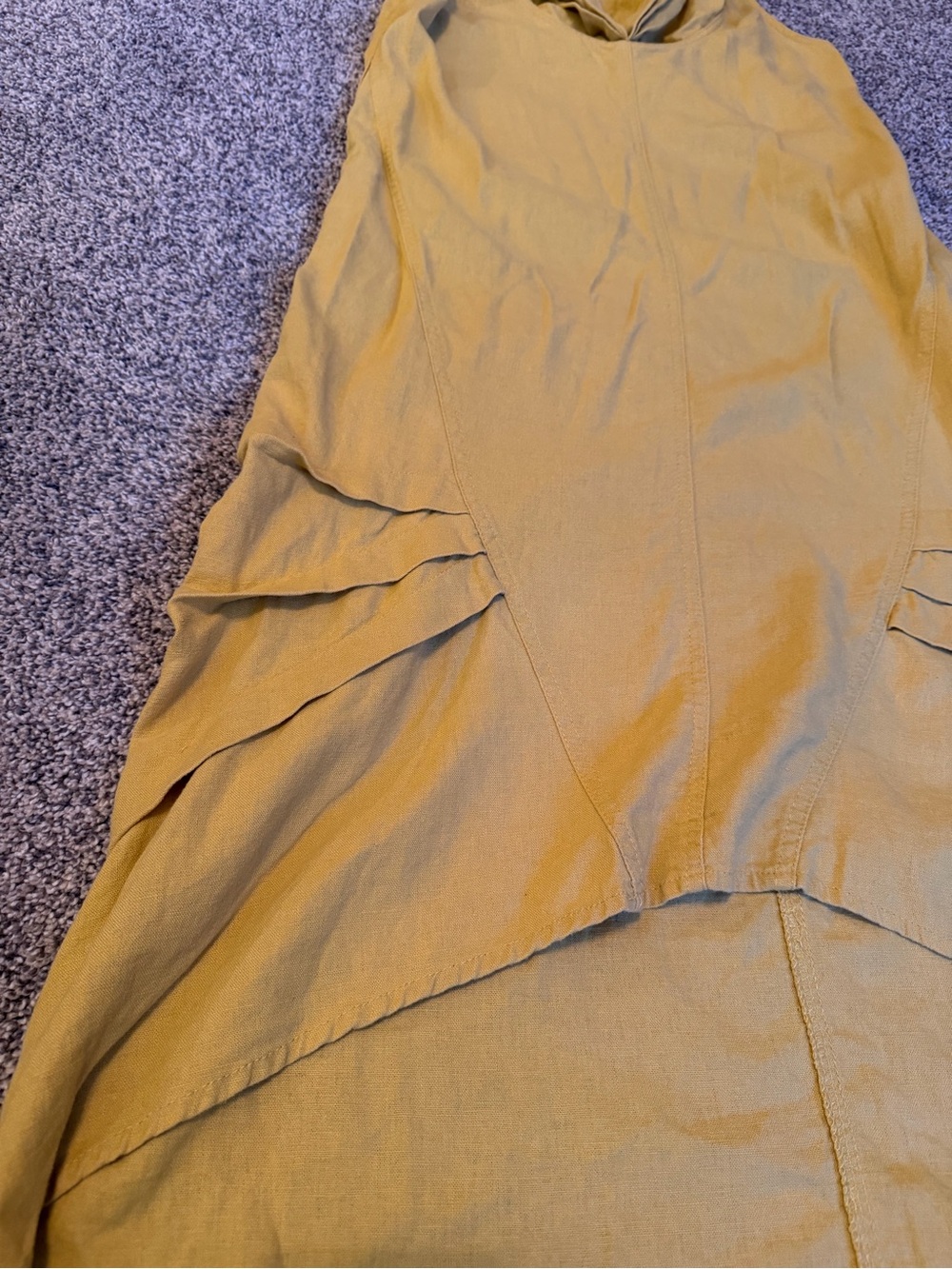 For Cynthia Women’s Linen Sleeveless Cowl Neck Midi Dress Sz S Lagenlook Cocoon - Picture 2 of 10